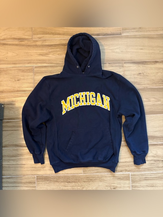 Steve & Barry's Other - Steve & Barry's Navy Hoodie with Yellow Michigan Arch